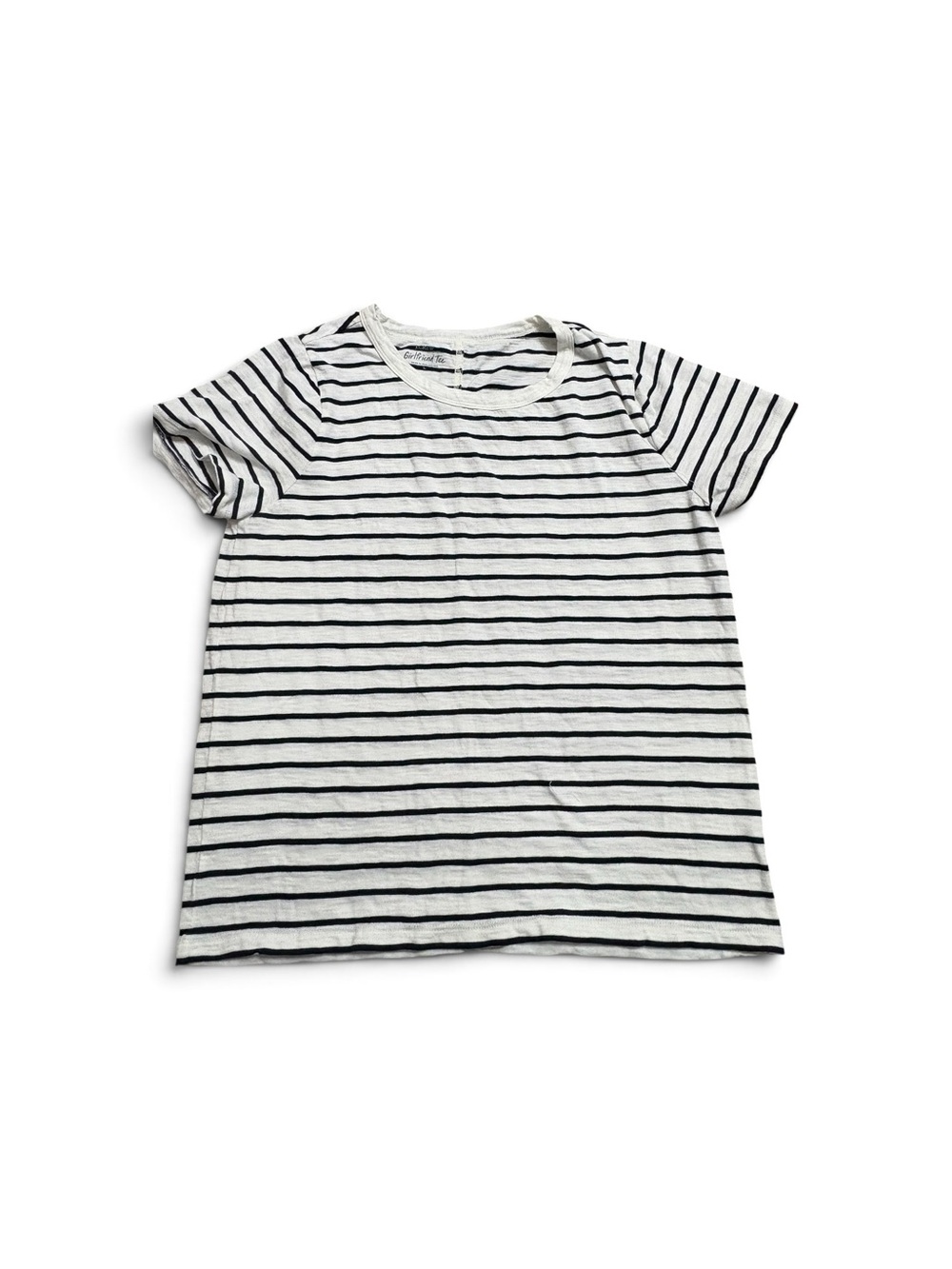 Women’s Striped Crewneck Tee - White & Navy - NWOT